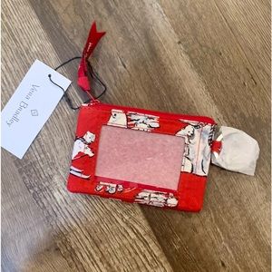 Vera Bradley Beary Merry Red Zip ID Christmas Holiday Wallet Coin Polar Bear